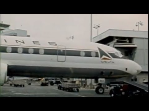 Delta Air Lines DC-8 Atlanta Airport (1968 Outtake)