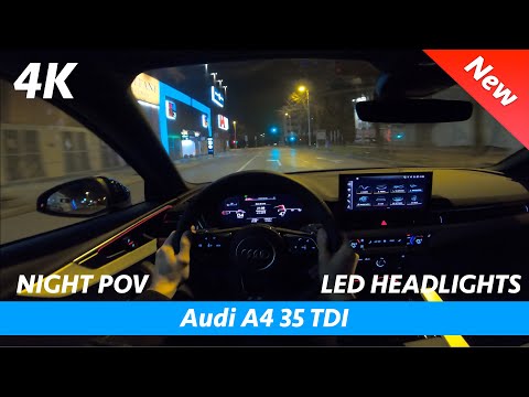 Audi A4 S Line FL 2020 - Night POV test drive and FULL review in 4K | LED headlights test