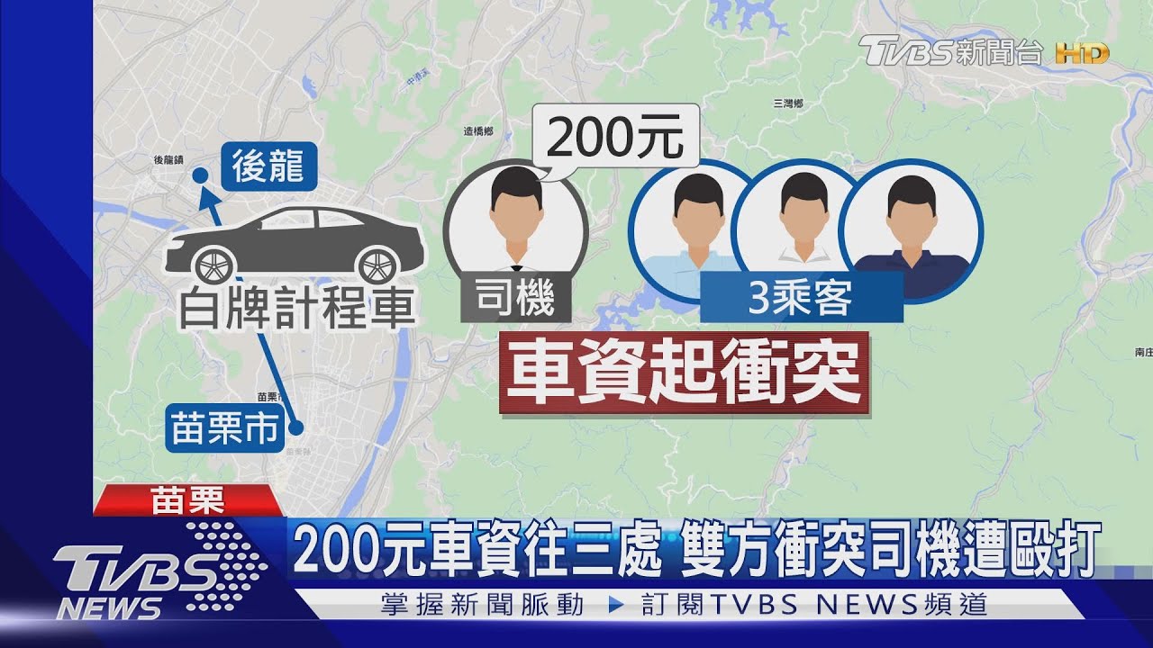 200元車資往三處　雙方衝突司機遭毆打