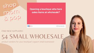 A List of 54 Small Wholesale Vendors for Your Boutique: SHOP SMALL