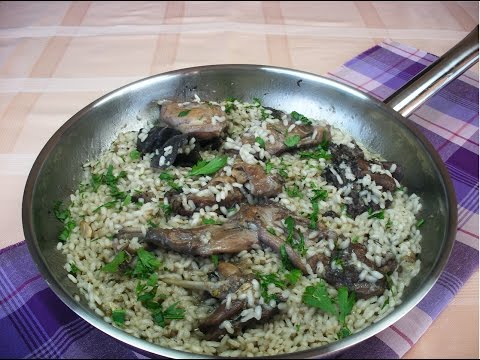 Arroz con conejo al ajillo