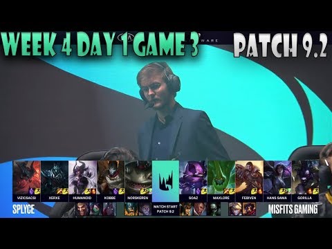 Splyce vs Misfits | Game 3 W4D2 LES/EULCS 2019 Spring |  SPY vs MSF - Patch 9.2