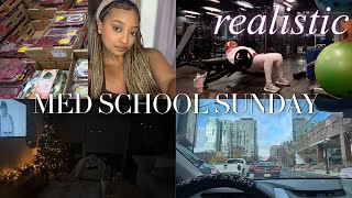Realistic Sunday Reset Routine as a Med Student (Groceries, Gym, Exam Prep) #vlog #medschool