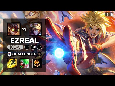 Ezreal ADC vs Ziggs - KR Challenger Patch 11.16