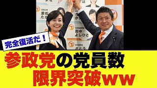【復活劇】参政党の党員数が急増しサヨクが再び暴れだすｗ