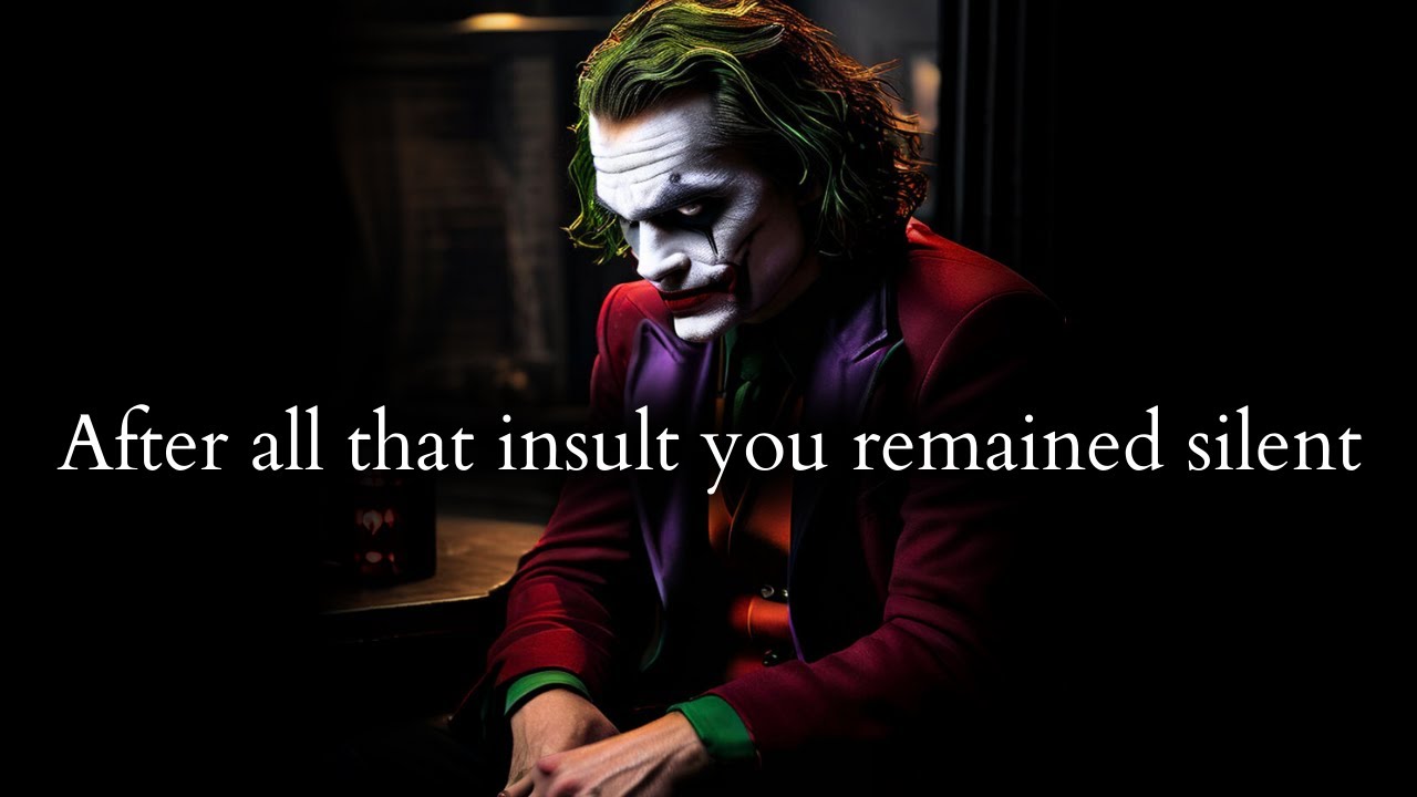 They're shocked how after all that Insult you remained silent (They're Guilty) - Joker Speech