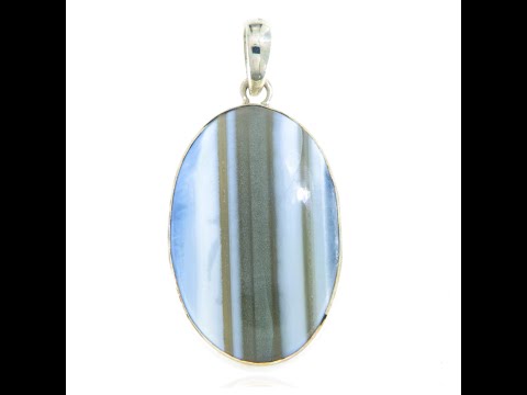 Pandant argint 925 Opal Albastru Natural - Eleganta si Calm Interior