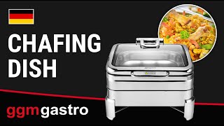Chafing dish - GN 1/1 - avec couvercle en verre à fermeture douce (Soft-Close) - 11.2L