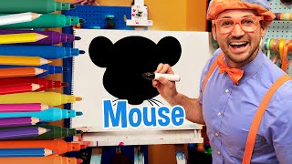How To Draw A Mouse | Draw with Blippi! | Kids Art Videos | Drawing Tutorial