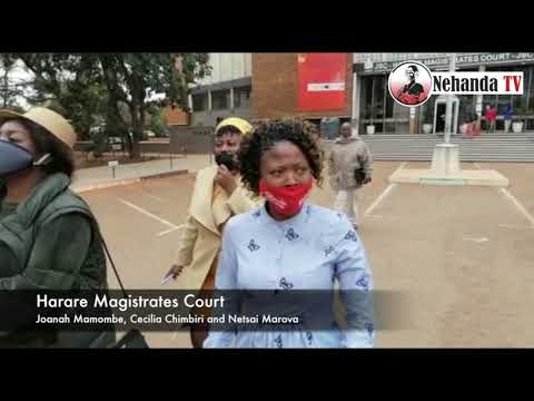 You can’t wear facemasks with MDC logo…. police at Magistrates Court tell Mamombe & Co – VIDEO