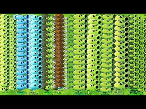 Plants vs Zombies Hack - Peashooter, Snow Pea, Gatling Pea vs Threepeater
