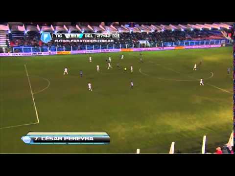 Gol César Pereyra Tigre 1-1 Belgrano