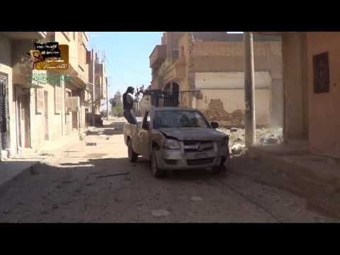 استهداف نقاط تمركز قوات النظام في حي الصناعة في دير الزور بواسطة رشاش 14 من قبل كتائب الأنصار