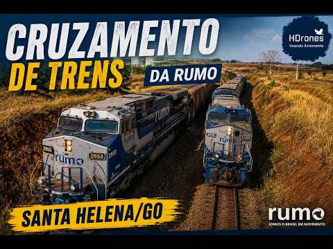 CRUZAMENTO DE TRENS DA RUMO EM SANTA HELENA-GO | CENAS IMPRESSIONANTES | FERROVIA NORTE SUL | #fns