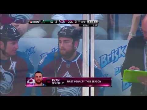 Ryan O'Reilly finally snaps his stick and takes his first penalty of the year  Colorado Avalanche