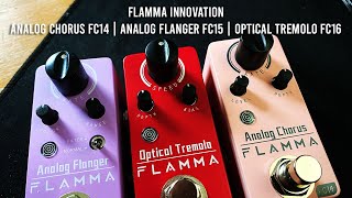 Video thumbnail for FLAMMA: Anolog Chorus FC14 | Analog Flanger FC15 | Optical Tremolo FC16 by Brett Kingman