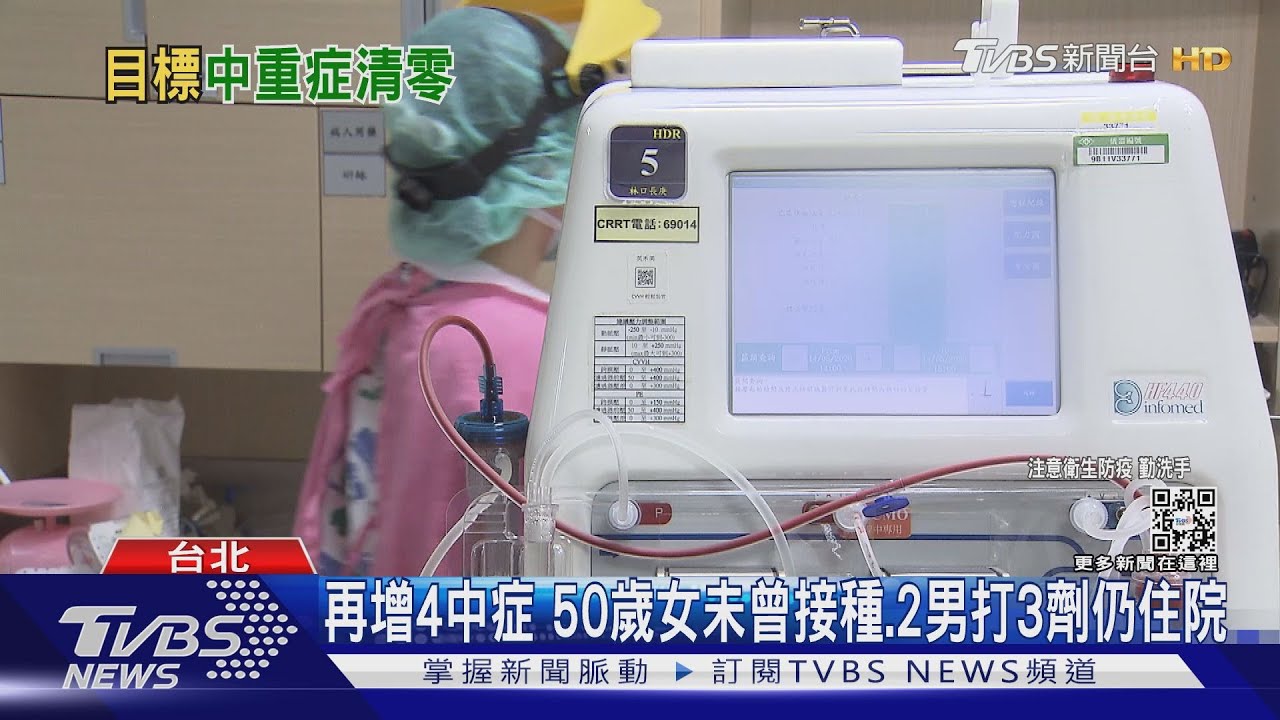 再增4中症　50歲女未曾接種、2男打3劑仍住院