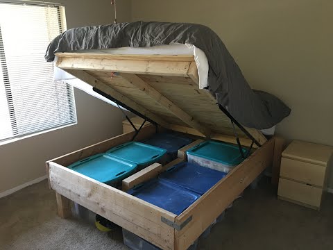 DIY Storage Bed with Gas Spring Assist