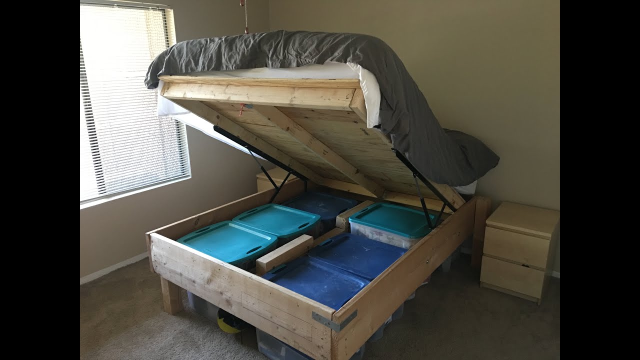 DIY Storage Bed with Gas Spring Assist