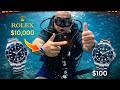 Who Actually Dives with a Dive Watch? - $10,000 Rolex Submariner vs. $100 Addiesdive.