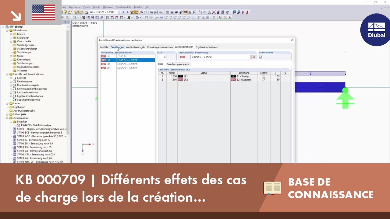 KB 000709 | Types d'action des cas de charge pour les combinaisons créées automatiquement