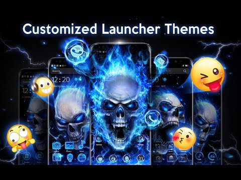 Blue Fire Skull Live Wallpaper Video