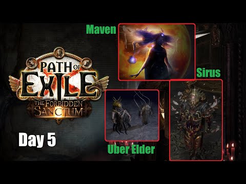 [Path of Exile 3.20] Uber Elder + Maven + Sirus Day 5 Zombies Sanctum League Pinnacle Bosses - 1127