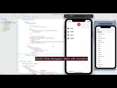 SwiftUI Slide Navigation Menu with animation