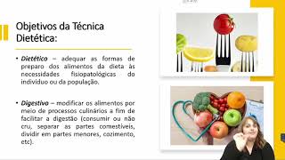 Objetivos da Técnica Dietética - Técnica Dietética l