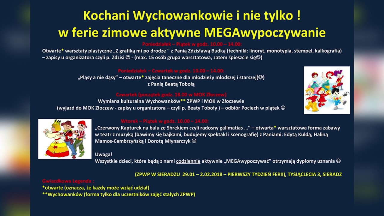 Ferie Zimowe z Zespołem Placówek Wychowania Pozaszkolengo