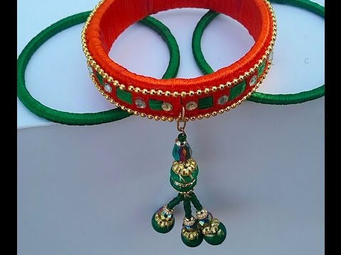 Designer silk thread bangle I bridal wear silkthread bangles I how to make silk thread bangles,DIY Video