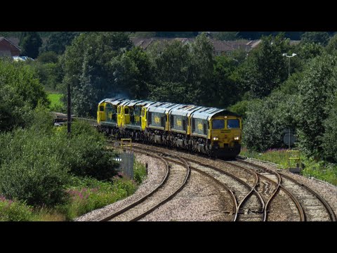 *MEGA FL Convoy* 66606 & 66511 & 66539 & 70017 & 70016 on 4M24 @ Ashton Moss on 12.07.20 - HD