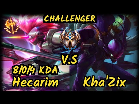 ESG Satorius (HECARIM) vs KHA'ZIX - 8/0/4 KDA JUNGLE CHALLENGER GAMEPLAY - EUW