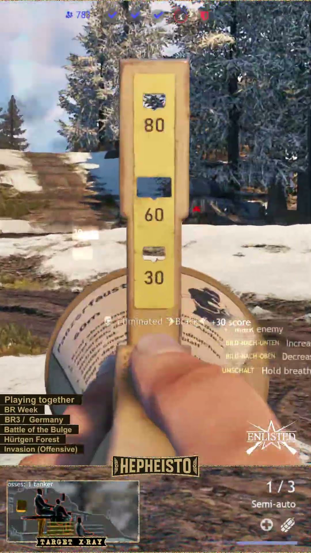 Anti Tank Gunner eliminates Tank M4A3 (105) with Panzerfaust 60