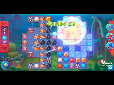 Fishdom. 8618 hard level no boosters and diamonds. 18 moves