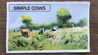 Simple Cows Painting (Watercolour)