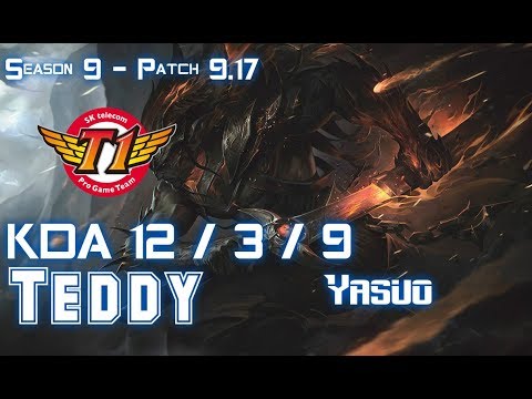 SKT T1 Teddy YASUO vs XAYAH ADC - Patch 9.17 KR Ranked
