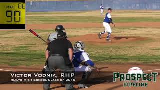 Victor Vodnik Prospect Video, RHP, Rialto High School Class of 2018