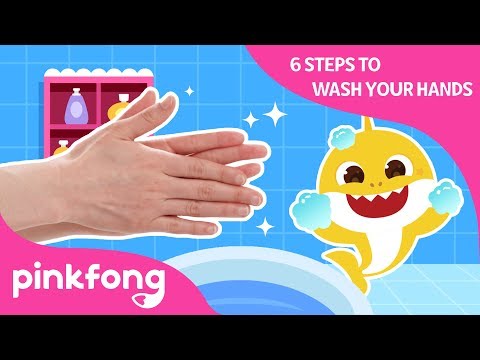 洗手的6個步驟｜#寶寶鯊魚洗手挑戰賽｜粉紅的兒童歌曲 (6 Steps to Wash Your Hands | #BabySharkHandWashChallenge | Pinkfong Songs for Children)