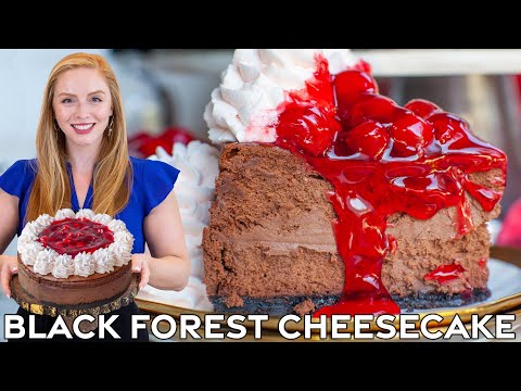 Chocolate Cherry Black Forest Cheesecake Recipe | with...