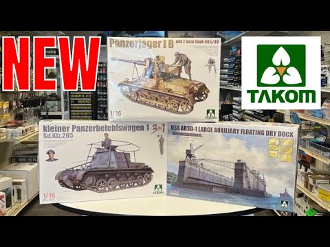 Hot new kits from Takom 1/16 Panzerjager I B , 1/350 Floating Drydock