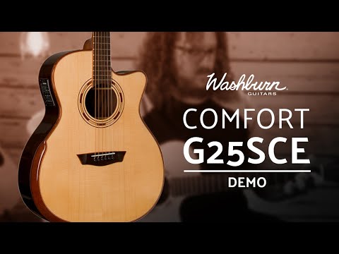 Washburn  G25SCE | Comfort Deluxe 25 Series Grand Auditorium Cutaway Acoustic Electic Guitar, Natural Gloss. New with Full Warranty! image 18