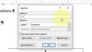 How to put auto numbering to equations in MS Word