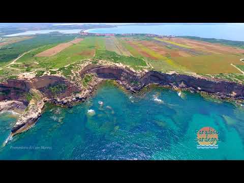 The Promontory of Capo Mannu its lighthouse and the tower in 4K Sardinia