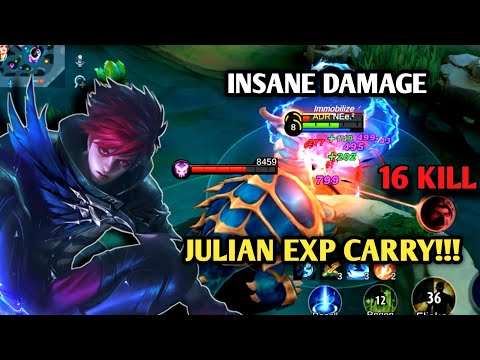 16 KILL!!! JULIAN EXP LANE | INSANE DAMAGE EASY CARRY ~ MLBB