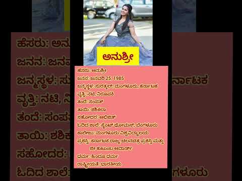 #kannada #anchor#anushree #biography