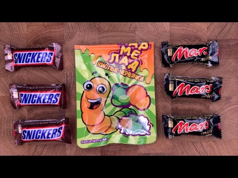 Satisfying Video | Snickers Mars JellyWorms Open Mix Candy and Sweets ASMR