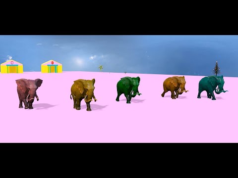 Learn Colors with Elephants Cartoon Garage for Children  (3D Learning Videos for Kids  )