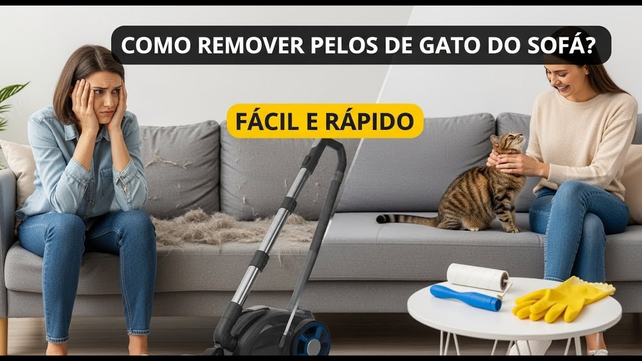 Como tirar PELOS de animais do sofá FÁCIL e RÁPIDO - Gatil Hauser