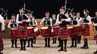 Dollar Academy Pipe Band winning the competition